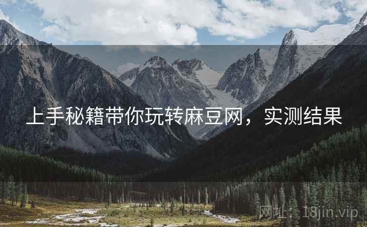 上手秘籍带你玩转麻豆网，实测结果