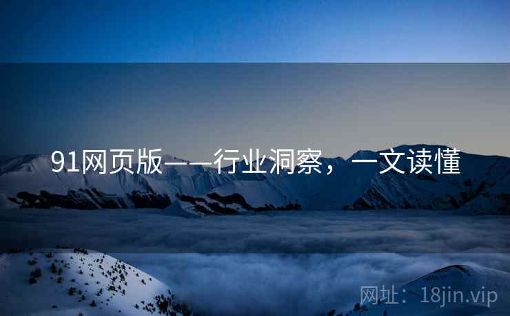 91网页版——行业洞察，一文读懂